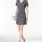 Connected Women's Printed Tiered Dress Blue Size 10Petite