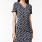 Connected Women's Printed Tiered Dress Blue Size 10Petite