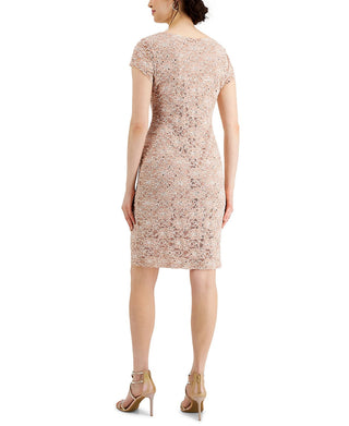 Connected Women's Lace & Sequin Dress Brown Size 6