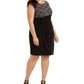 Connected Women's Plus Sequin Lace Sheath Dress Black Size 16W