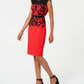 Connected Women's Belted Sheath Dress Red Size 6 Petite