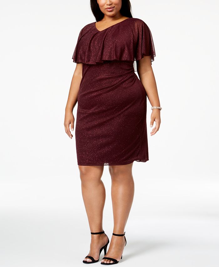 Connected Women's Short Sleeve Body Con Cocktail Dress Purple Size 20W