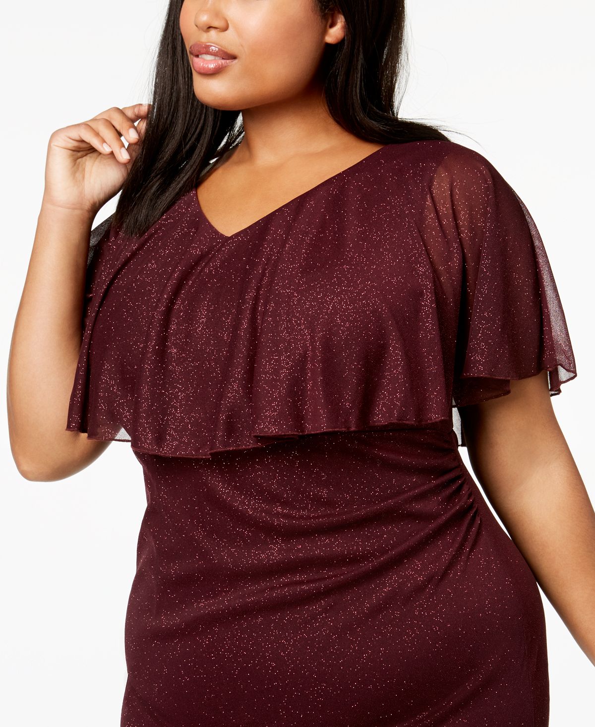 Connected Women's Short Sleeve Body Con Cocktail Dress Purple Size 20W