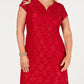 Connected Women's Sequined Lace Gown Red Size 22W