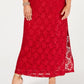 Connected Women's Sequined Lace Gown Red Size 22W