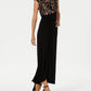 Connected Women's Embroidered Mesh Faux Wrap Gown Black Size 10