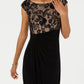 Connected Women's Embroidered Mesh Faux Wrap Gown Black Size 10