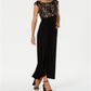 Connected Women's Embroidered Mesh Faux Wrap Gown Black Size 10