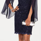 Connected Women's Flutter Sleeve Sequined Lace Dress Blue Size 6