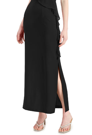 Connected Women's Cascade Ruffle Dress Black Size 10