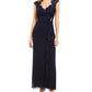 Connected Women's Lace Column Gown Blue Size 12