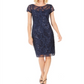 Connected Women's Floral Sequin Sheath Dress Blue Size 14