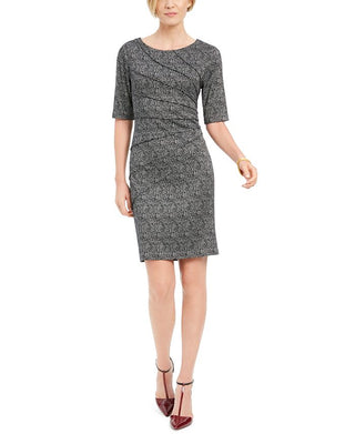 Connected Women's Starburst Sheath Dress Black Size 14 Petite