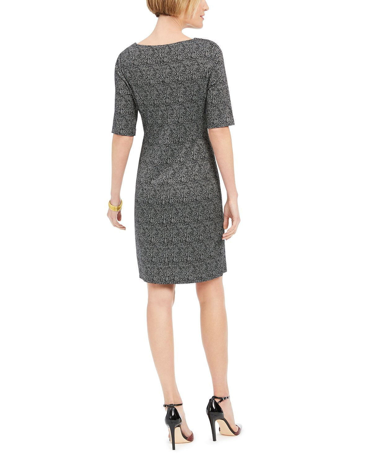 Connected Women's Starburst Sheath Dress Black Size 14 Petite