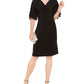 Connected Apparel Women's Flutter Sleeve Empire Waist Dress Black Size 14 Petite