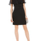 Connected Apparel Women's Lace Overlay Sheath Dress Black Size 10 Petite