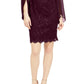 Connected Women's Flutter Sleeve Sequined Lace Dress Purple Size 16