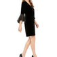 Connected Apparel Women's Velvet Bell Sleeve Dress Black Size 12 Petite
