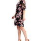 Connected Women's Floral Print Puff Sleeve Dress Pink Size 6