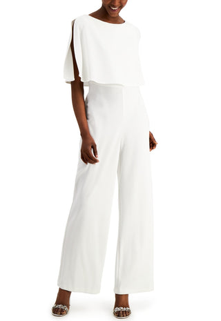 Connected Women's Popover Jumpsuit White Size 10Petite