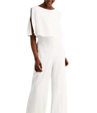 Connected Women's Popover Jumpsuit White Size 10Petite