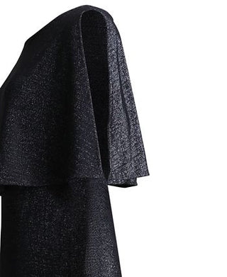 Connected Women's Metallic Cape Jumpsuit Black Size 10