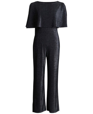 Connected Women's Metallic Cape Jumpsuit Gray Size 12