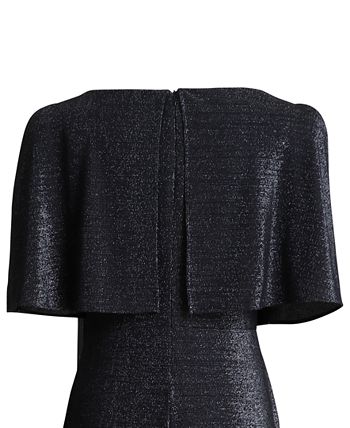 Connected Women's Metallic Cape Jumpsuit Black Size 16