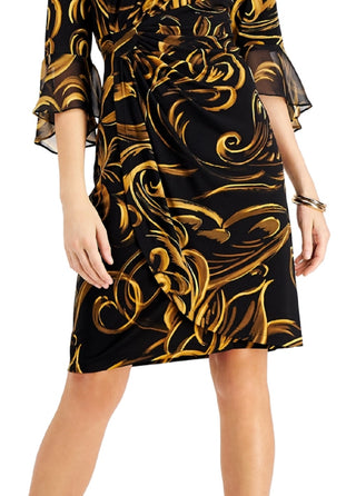 Rachel Roy Women's Sleeveless Striped Midi Dress Brown Size Medium