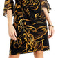 Connected Women's Ruffled Sleeve Sheath Dress Yellow Size 10Petite