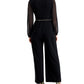 Connected Women's Chain Belt Jumpsuit Black Size 4Petite