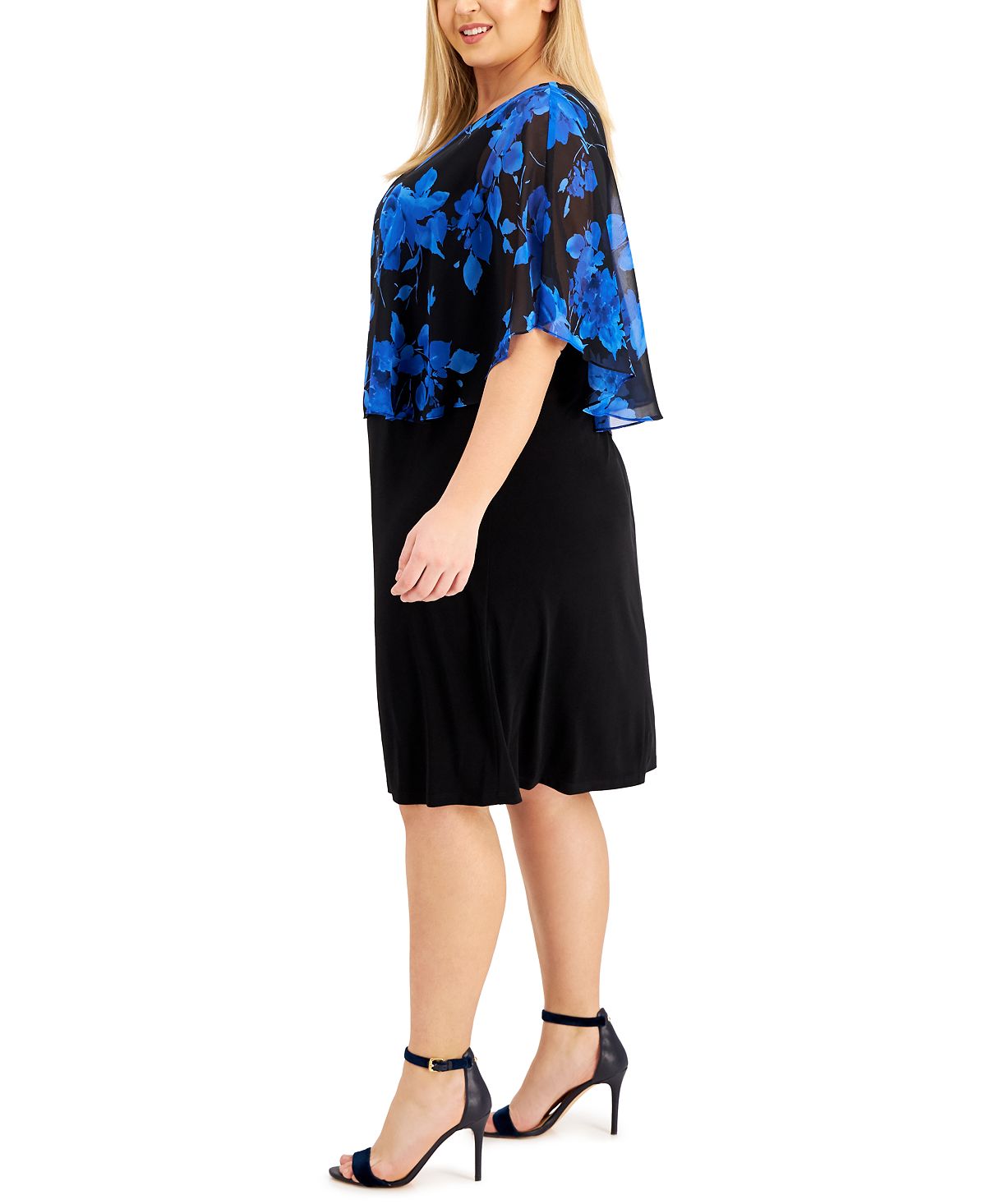 Connected Women's Popover Sheath Dress Blue Size 22W