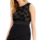 Connected Women's Lace Combo Sheath Dress Black Size 4Petite
