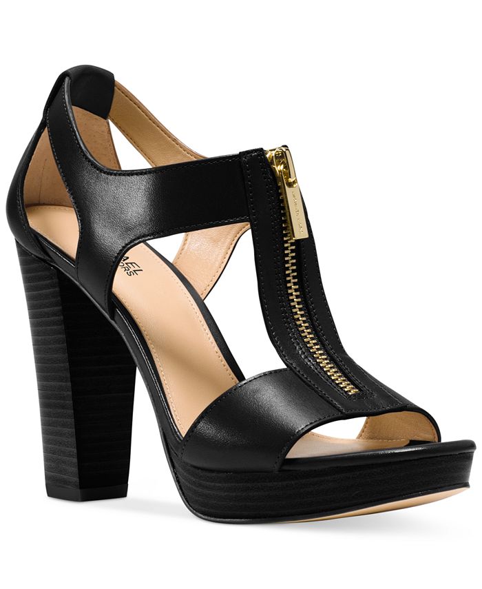 Michael Kors Women's Berkley Heeled Platform Sandal Black Size 7