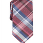 Perry Ellis Men's Dehaven Plaid Skinny Slim Neck Tie Red Size Regular
