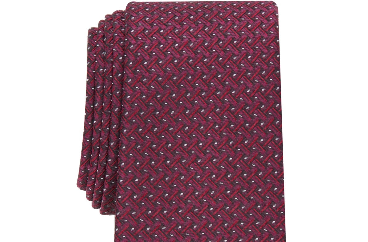 Alfani Men's Slim Neat Tie Red Size Regular