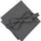 Alfani Men's Solid Texture Pocket Square And Bowtie Grey Size Regular
