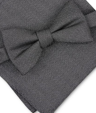 Alfani Men's Solid Texture Pocket Square And Bowtie Grey Size Regular