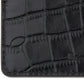 Bespoke Men's Straight Edge Gator Embossed Leather Card Case Black Size Regular
