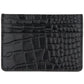 Bespoke Men's Straight Edge Gator Embossed Leather Card Case Black Size Regular
