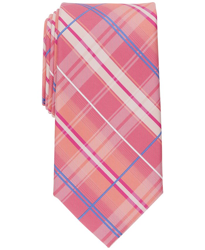 Perry Ellis Men's Dixon Plaid Tie Pink Size Regular