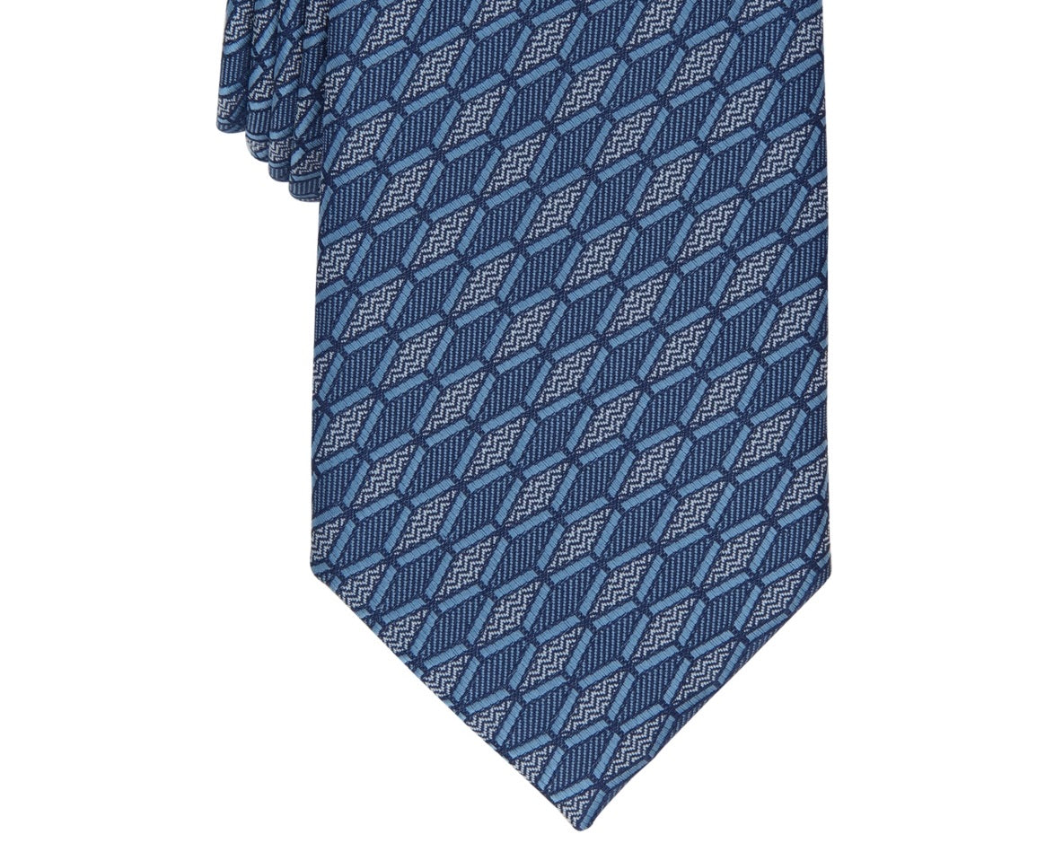 Alfani Men's Harper Geo Print Tie Blue Size Regular