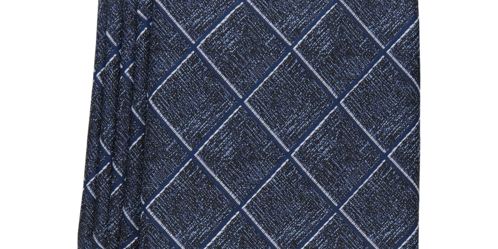 Alfani Men's Wendell Grid Tie Blue Size Regular