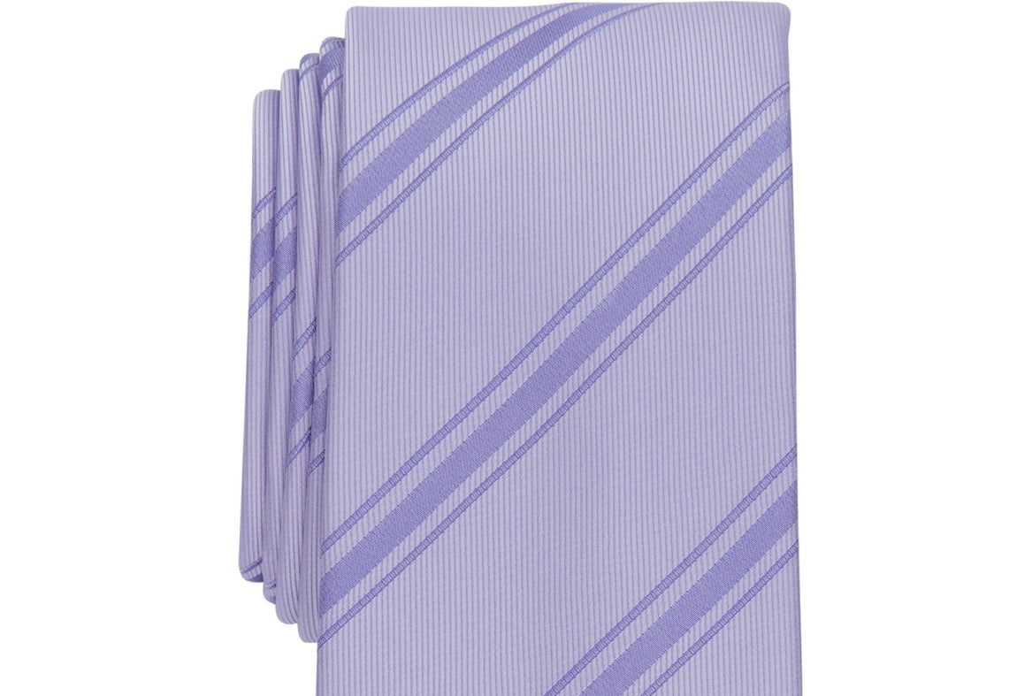 Alfani Men's Trinity Stripe Slim Tie Purple Size Regular