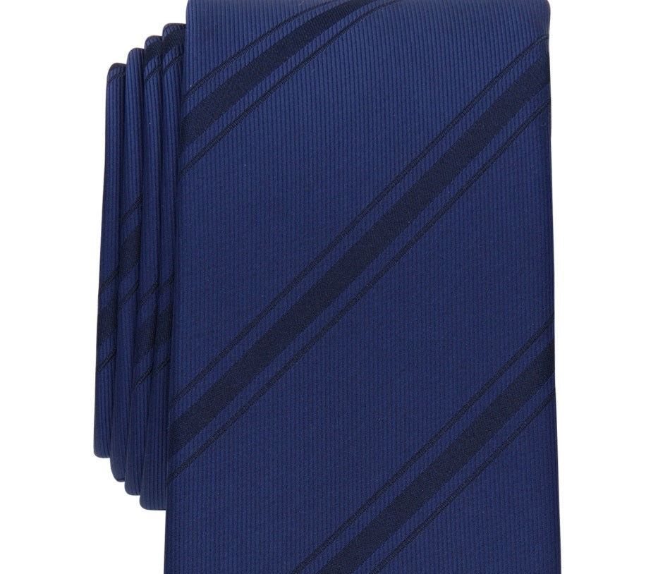Alfani Men's Trinity Stripe Slim Tie Blue Size Regular