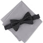 Alfani Men's Gahln Check Bow Tie & Pocket Square Black One Size