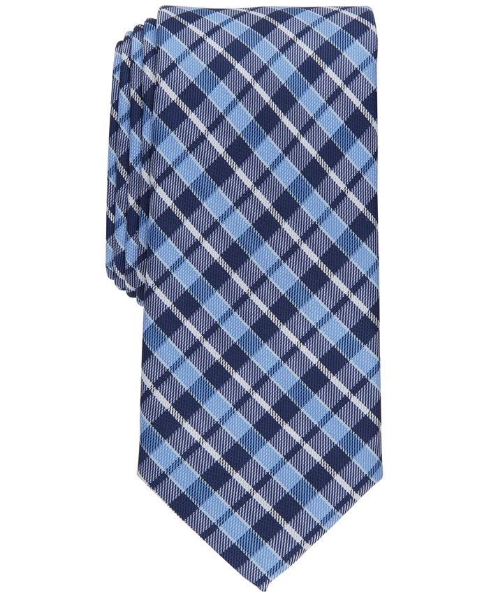 Club Room Men's Everberg Classic Plaid Tie Blue Size Regular