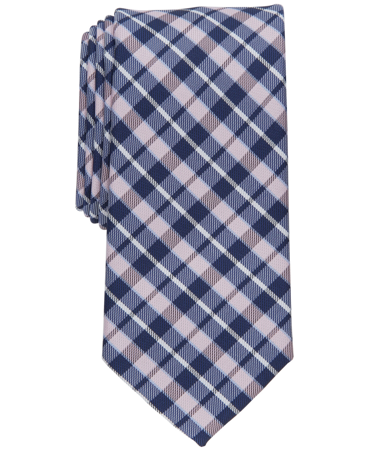 Club Room Men's Everberg Classic Plaid Tie Pink Size Regular