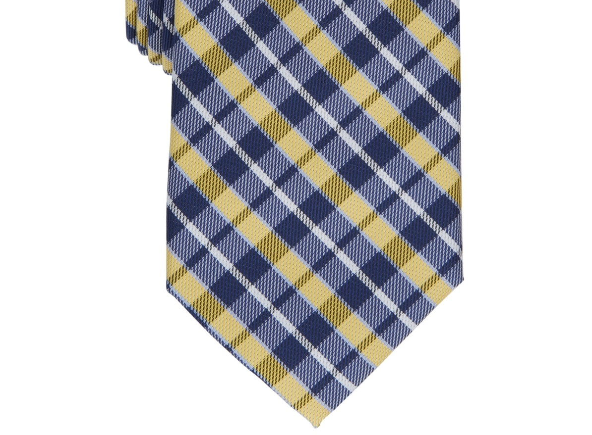 Club Room Men's Everberg Classic Plaid Tie Yellow Size Regular
