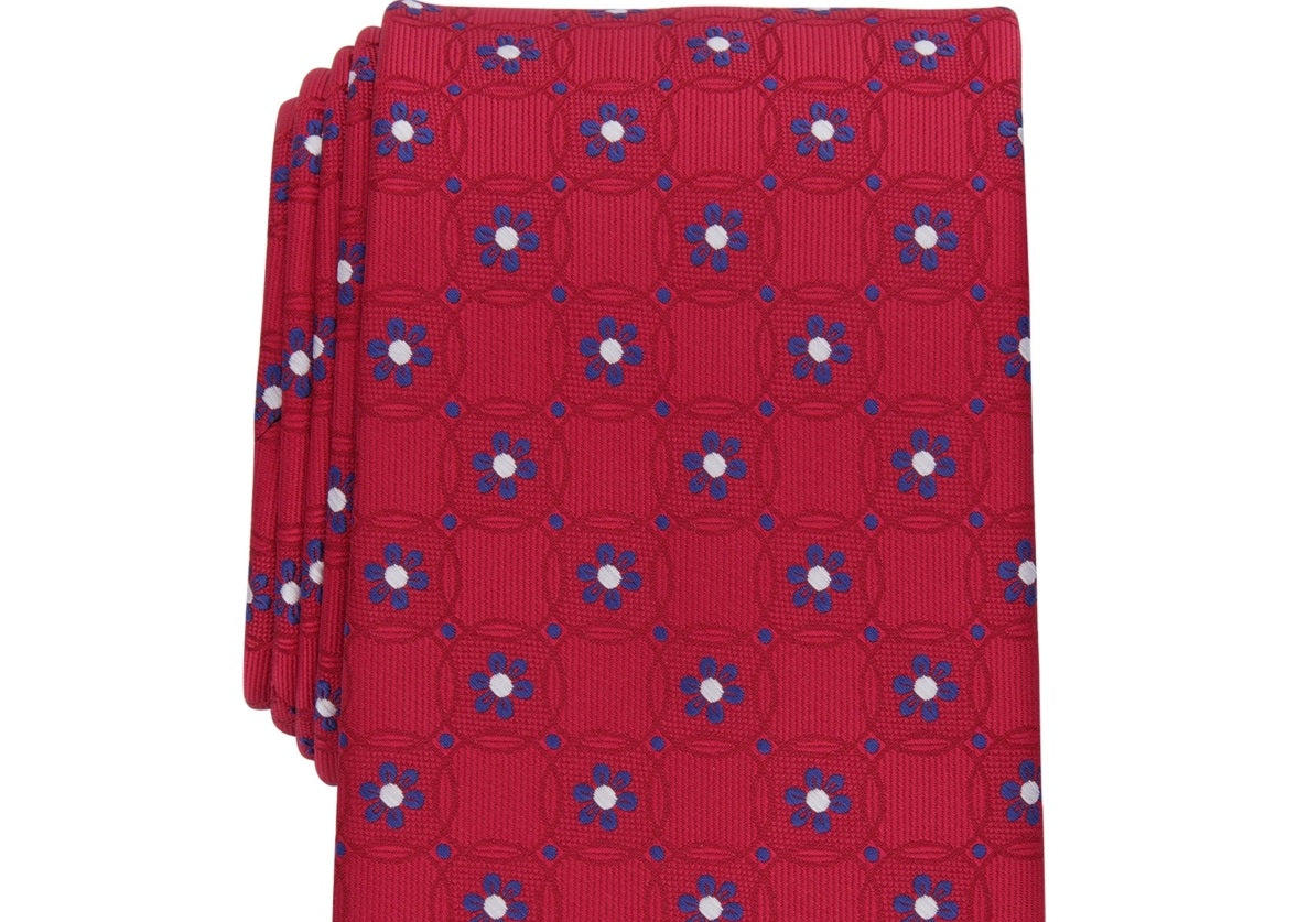 Club Room Men's Classic Floral Medallion Tie Red Size Regular
